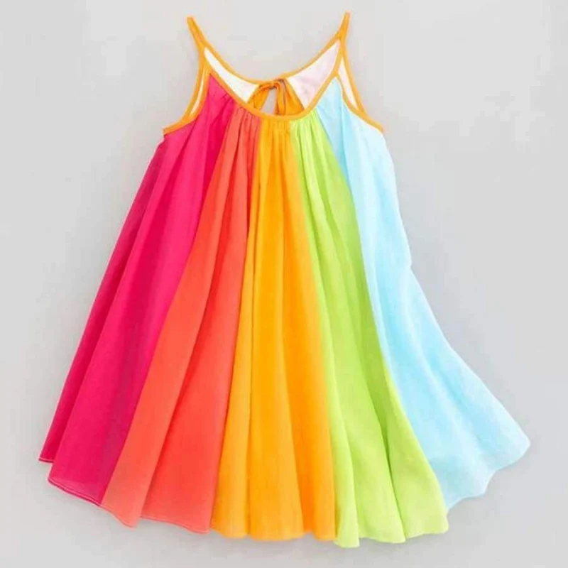 Kleinkind Kinder Baby Mädchen Prinzessin Kleidung Ärmellosen Chiffon Tutu Regenbogen Kleider baby kleid sommer #15
