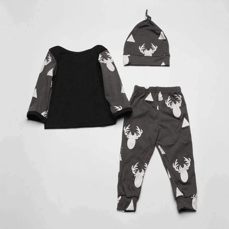 Neugeborenes Baby Mädchen Kleidung Set Langarm T-Shirt + Hose + Hut 3 Stücke viel Babykleidung Sets Kinder Kinder Bebes Kostüm