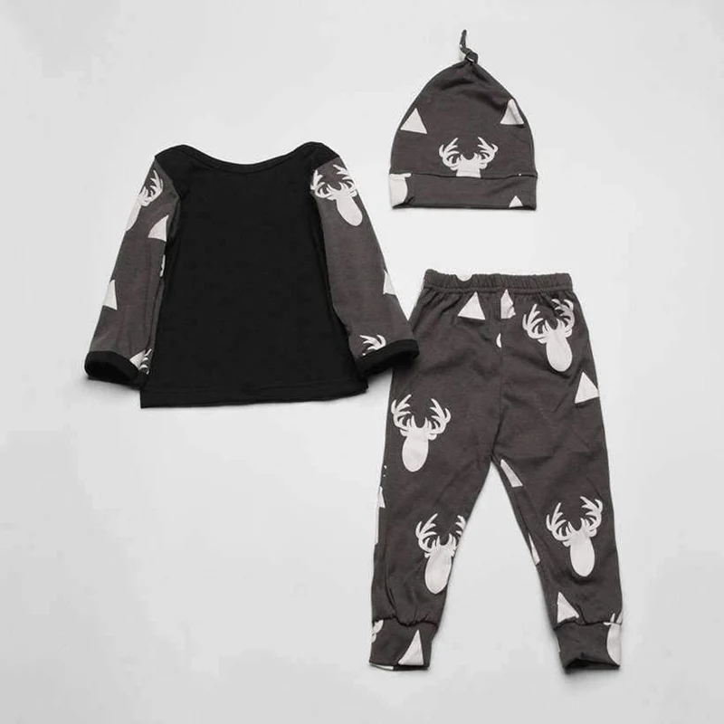 Neugeborenes Baby Mädchen Kleidung Set Langarm T-Shirt + Hose + Hut 3 Stücke viel Babykleidung Sets Kinder Kinder Bebes Kostüm