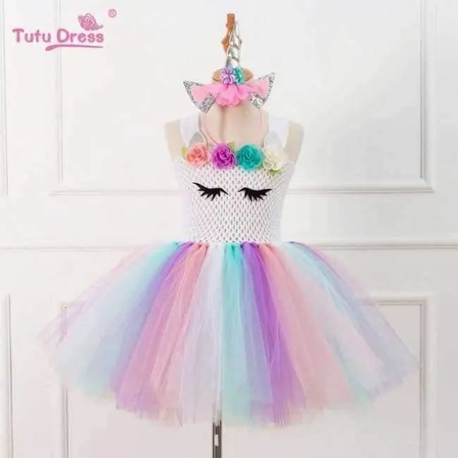 Bunte Blumen Baby Mädchen Kleidung Geburtstag Party Kleider Kinder Geburtstagsgeschenk Tutu Kostüm Sommer Mädchen Tutu Kleid