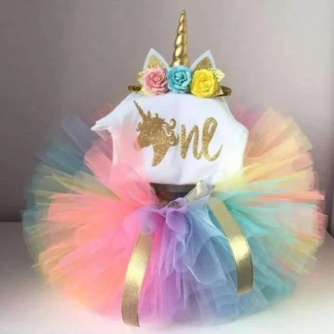 Baby Girl First 1st Geburtstag Outfits Marke Sommer Baby Sets Kleinkind Mädchen Taufe Kleidung Anzüge Ein Jahr Little Baby Clothing Set