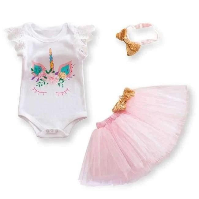 Baby Girl First 1st Geburtstag Outfits Marke Sommer Baby Sets Kleinkind Mädchen Taufe Kleidung Anzüge Ein Jahr Little Baby Clothing Set