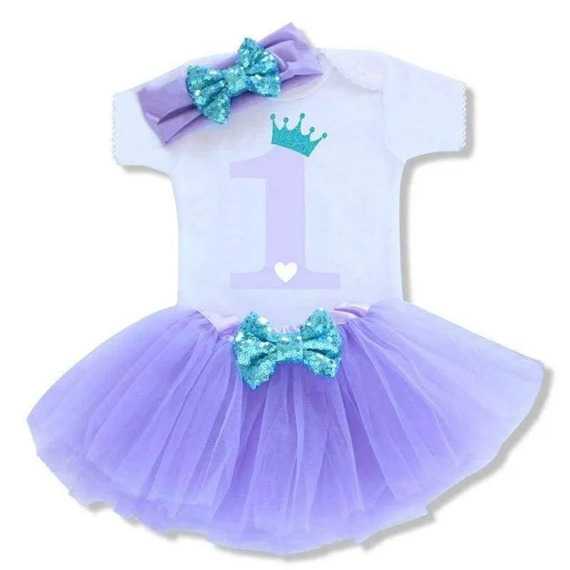 Baby Girl First 1st Geburtstag Outfits Marke Sommer Baby Sets Kleinkind Mädchen Taufe Kleidung Anzüge Ein Jahr Little Baby Clothing Set