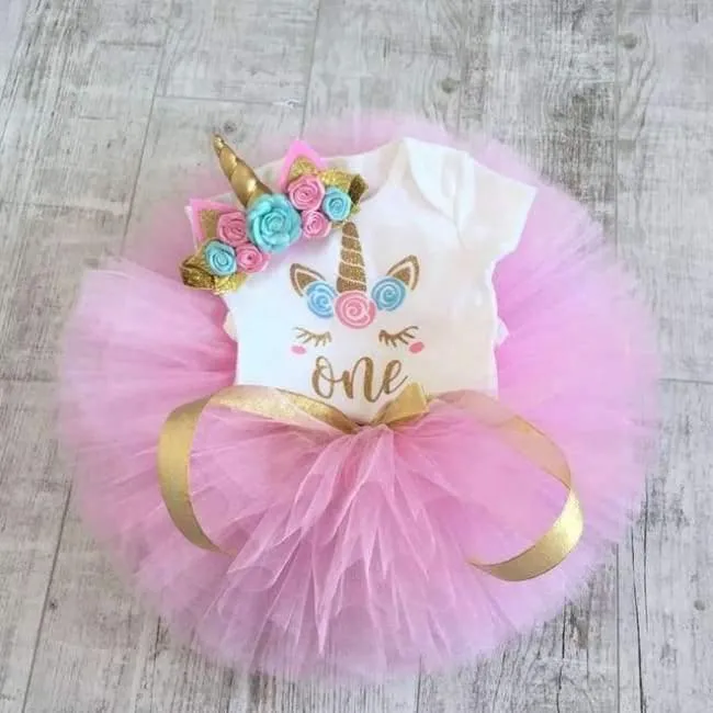 Baby Girl First 1st Geburtstag Outfits Marke Sommer Baby Sets Kleinkind Mädchen Taufe Kleidung Anzüge Ein Jahr Little Baby Clothing Set