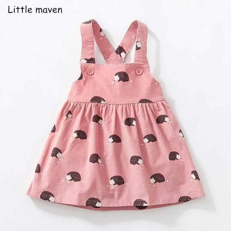 Kinder Marke Kleidung Herbst Baby Mädchen Kleidung Baumwolle Blumendruck Sommerkleid Mädchen Tier ärmellose Kleider