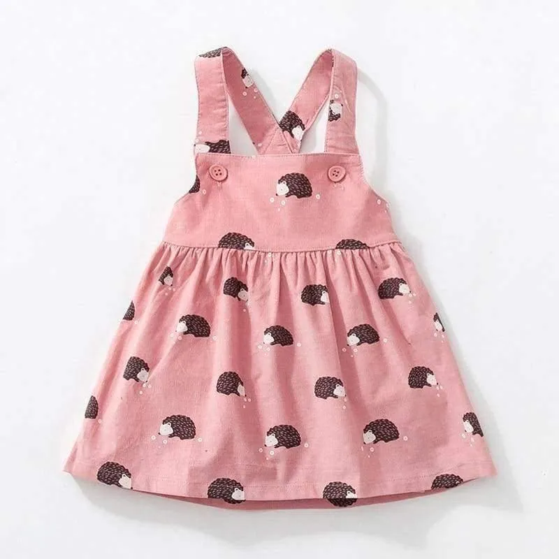 Kinder Marke Kleidung Herbst Baby Mädchen Kleidung Baumwolle Blumendruck Sommerkleid Mädchen Tier ärmellose Kleider