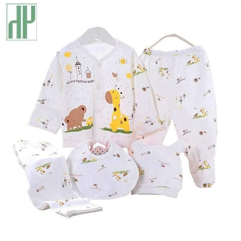 5 STÜCKE baby-kleidung 0-3 Mt Frühling sommer druck cartoon neugeborenen kleidung geschenkset baumwolle neue geboren baby-kleidung baby-outfit