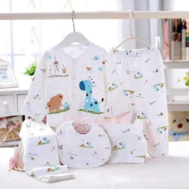 5 STÜCKE baby-kleidung 0-3 Mt Frühling sommer druck cartoon neugeborenen kleidung geschenkset baumwolle neue geboren baby-kleidung baby-outfit