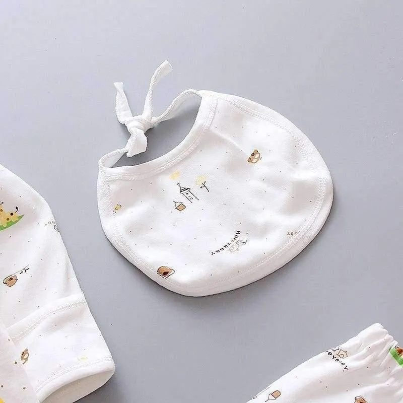 5 STÜCKE baby-kleidung 0-3 Mt Frühling sommer druck cartoon neugeborenen kleidung geschenkset baumwolle neue geboren baby-kleidung baby-outfit