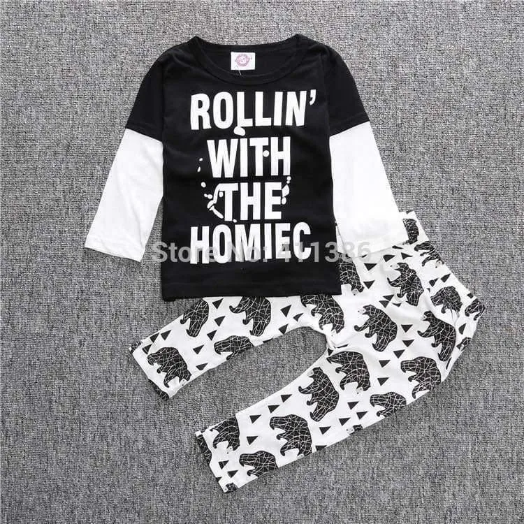 Neugeborenes Baby-Kleidung Baby-Kleidung Unisex gelb Farbe Langarm-Shirt + Hose 2-tlg. Bebe Mädchen Kleidung Set ST205