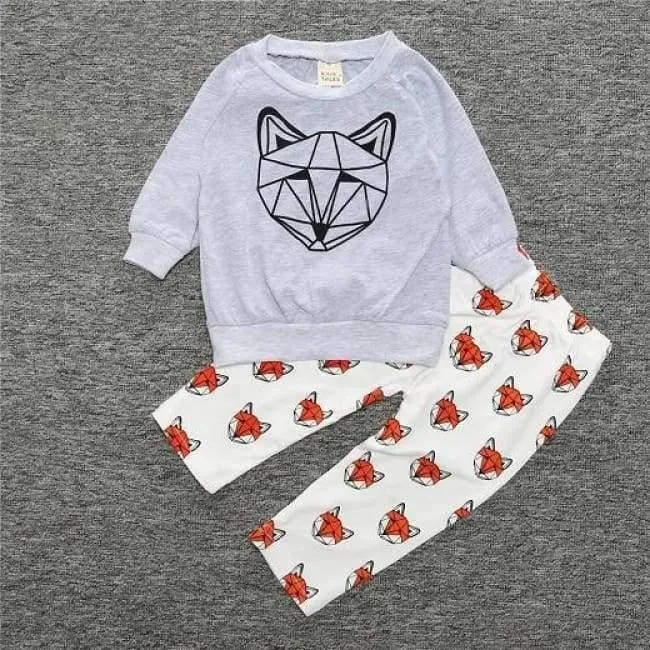 Neugeborenes Baby-Kleidung Baby-Kleidung Unisex gelb Farbe Langarm-Shirt + Hose 2-tlg. Bebe Mädchen Kleidung Set ST205