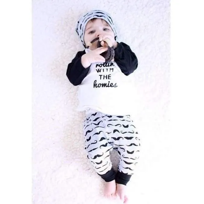 Neugeborenes Baby-Kleidung Baby-Kleidung Unisex gelb Farbe Langarm-Shirt + Hose 2-tlg. Bebe Mädchen Kleidung Set ST205