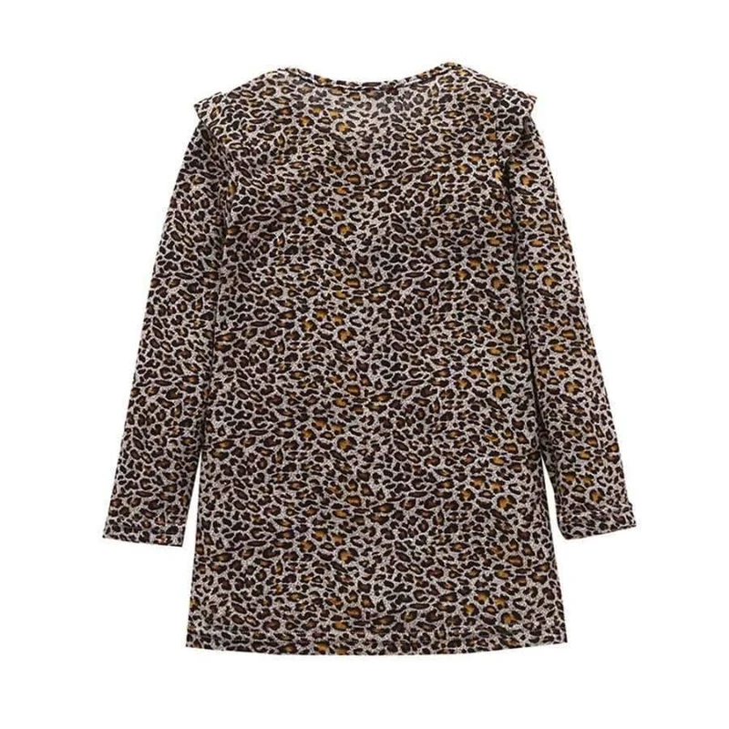 Mädchen kleid Mode vestido infantil Baby Mädchen kinder kleidung Leopard Langarm Prinzessin Party Kleid
