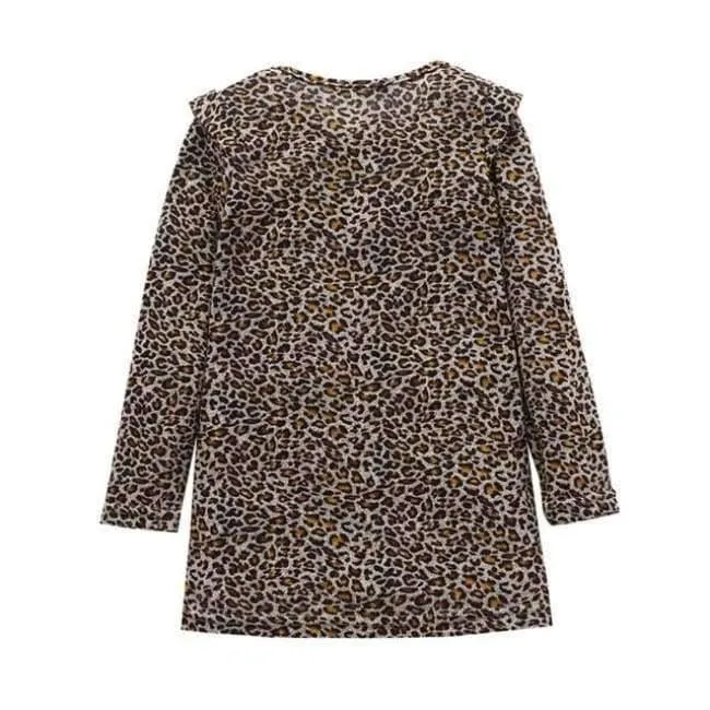 Mädchen kleid Mode vestido infantil Baby Mädchen kinder kleidung Leopard Langarm Prinzessin Party Kleid