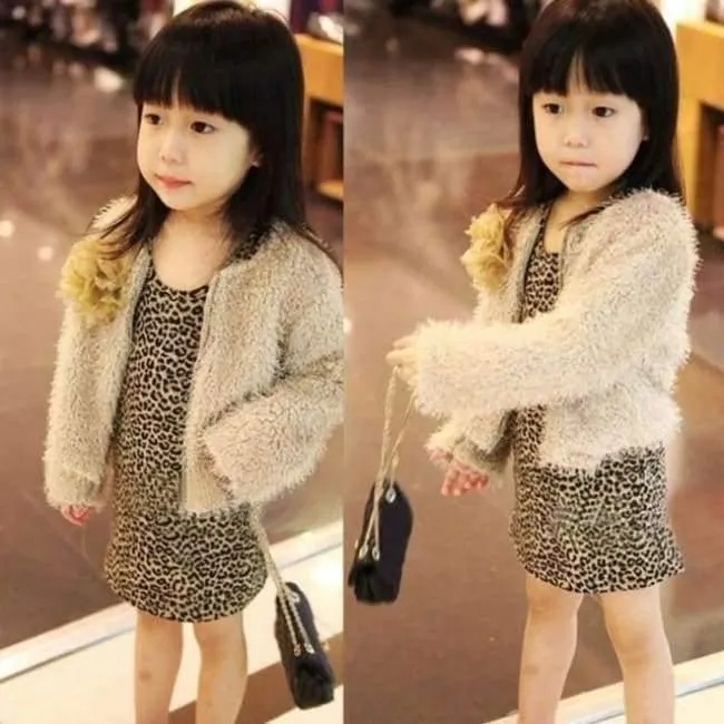 Mädchen kleid Mode vestido infantil Baby Mädchen kinder kleidung Leopard Langarm Prinzessin Party Kleid