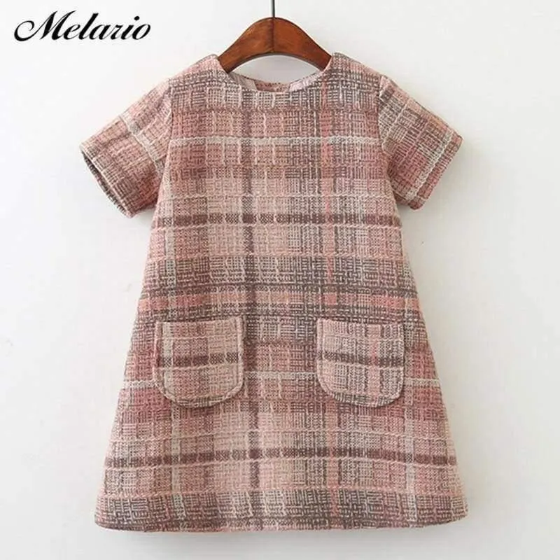 Mädchen Kleid Neue Marke Mädchen Kleidung Europäischen Und Amerikanischen Stil Kinder Kleidung Plaid Tasche Design Baby Mädchen Kleid