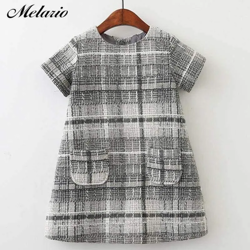 Mädchen Kleid Neue Marke Mädchen Kleidung Europäischen Und Amerikanischen Stil Kinder Kleidung Plaid Tasche Design Baby Mädchen Kleid