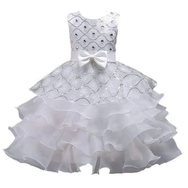 Mädchen kleider für Hochzeit Baby Mädchen Ärmellos Großen Bogen Prinzessin Kleid Kinder Party Vestidos Neujahr kleidung