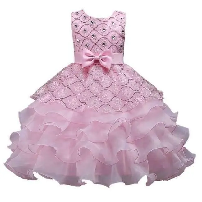 Mädchen kleider für Hochzeit Baby Mädchen Ärmellos Großen Bogen Prinzessin Kleid Kinder Party Vestidos Neujahr kleidung