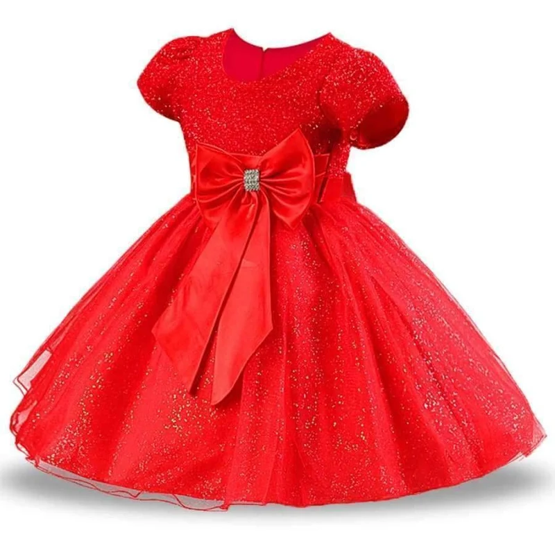 Mädchen kleider für Hochzeit Baby Mädchen Ärmellos Großen Bogen Prinzessin Kleid Kinder Party Vestidos Neujahr kleidung