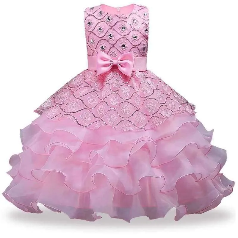 Mädchen kleider für Hochzeit Baby Mädchen Ärmellos Großen Bogen Prinzessin Kleid Kinder Party Vestidos Neujahr kleidung