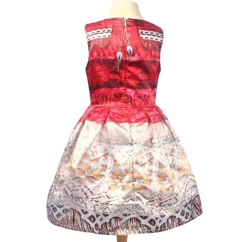 Kinder Mädchen Prinzessin Partykleid Moana Abenteuer Elsa Kleidung Mädchen Kleid Set mit Perücke und Halskette Baby Vaiana Cosplay Kleidung