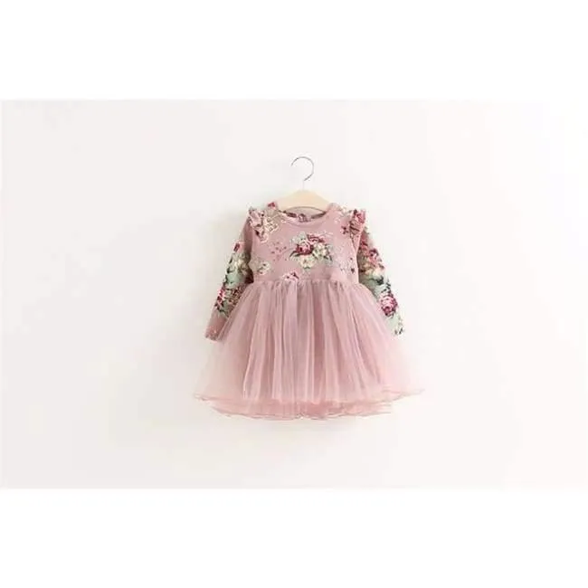 Kinder Kleid Herbst Baby Mädchen floral Gedruckt Prinzessin Kleider Vestidos kleinkind mädchen Kleidung Kinder Mädchen rote Weihnachten Kleider