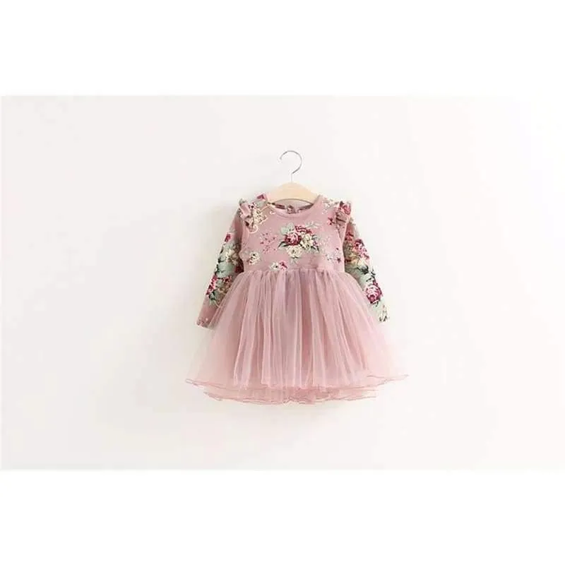 Kinder Kleid Herbst Baby Mädchen floral Gedruckt Prinzessin Kleider Vestidos kleinkind mädchen Kleidung Kinder Mädchen rote Weihnachten Kleider