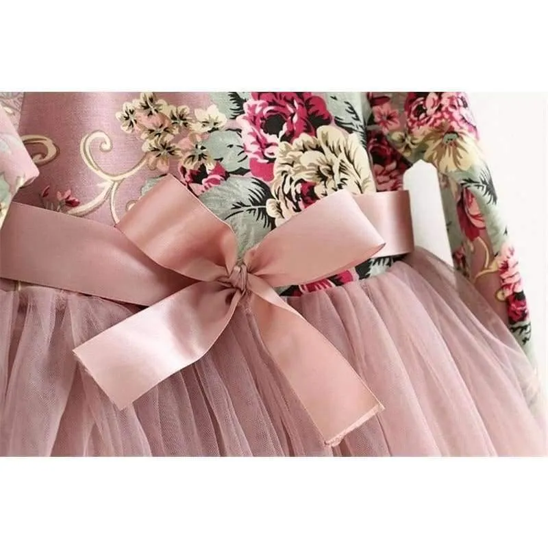 Kinder Kleid Herbst Baby Mädchen floral Gedruckt Prinzessin Kleider Vestidos kleinkind mädchen Kleidung Kinder Mädchen rote Weihnachten Kleider