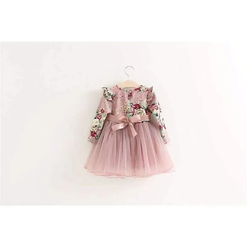 Kinder Kleid Herbst Baby Mädchen floral Gedruckt Prinzessin Kleider Vestidos kleinkind mädchen Kleidung Kinder Mädchen rote Weihnachten Kleider