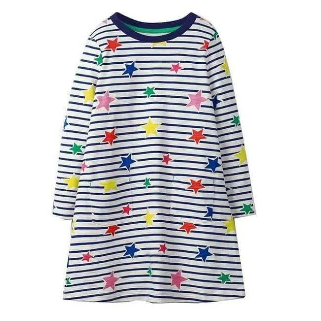 Mädchen Kleider Langarm Marke 100% Baumwolle Baby Kleid Weihnachten Kinder Kleidung Kinder Kleid Prinzessin Vestido