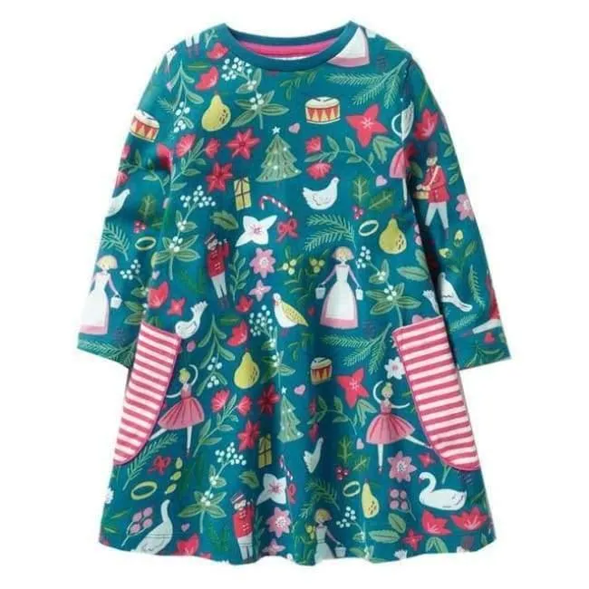 Mädchen Kleider Langarm Marke 100% Baumwolle Baby Kleid Weihnachten Kinder Kleidung Kinder Kleid Prinzessin Vestido