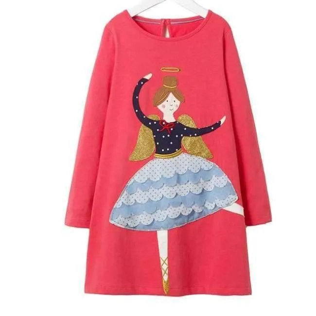 Mädchen Kleider Langarm Marke 100% Baumwolle Baby Kleid Weihnachten Kinder Kleidung Kinder Kleid Prinzessin Vestido