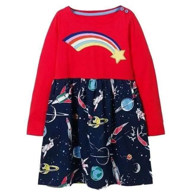 Mädchen Kleider Langarm Marke 100% Baumwolle Baby Kleid Weihnachten Kinder Kleidung Kinder Kleid Prinzessin Vestido