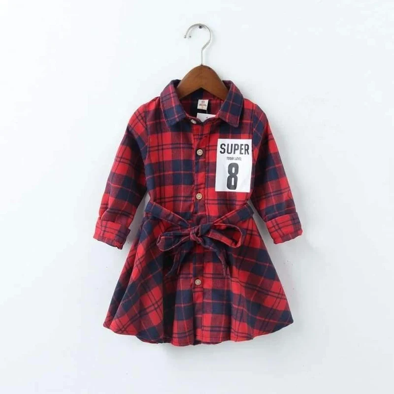 Mädchen Langarm Plaid Kleider Kinder Baumwolle Kleider Kleinkind Kleidung Baby Mädchen Kleidung Kinder Preppy Kleider Branca De Neve