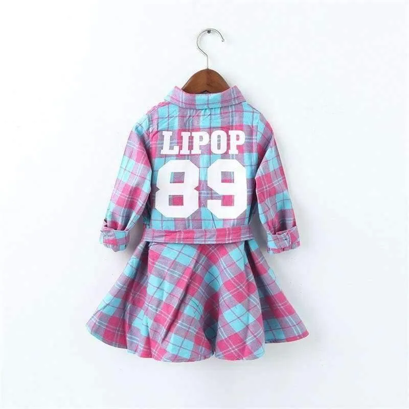 Mädchen Langarm Plaid Kleider Kinder Baumwolle Kleider Kleinkind Kleidung Baby Mädchen Kleidung Kinder Preppy Kleider Branca De Neve