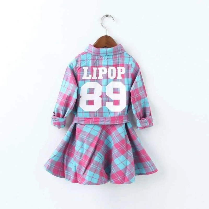 Mädchen Langarm Plaid Kleider Kinder Baumwolle Kleider Kleinkind Kleidung Baby Mädchen Kleidung Kinder Preppy Kleider Branca De Neve