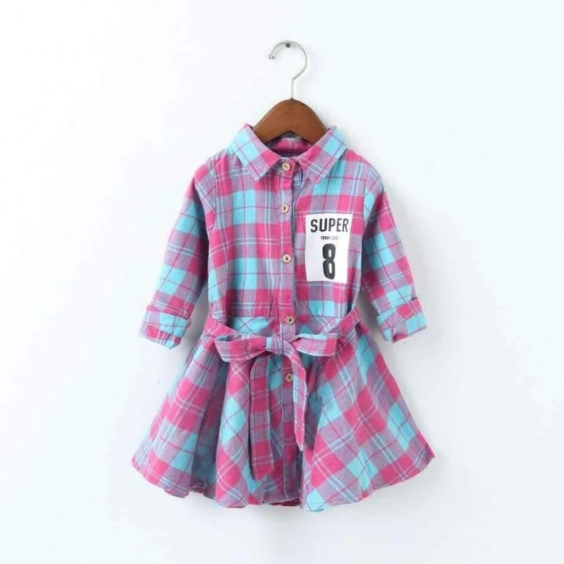 Mädchen Langarm Plaid Kleider Kinder Baumwolle Kleider Kleinkind Kleidung Baby Mädchen Kleidung Kinder Preppy Kleider Branca De Neve