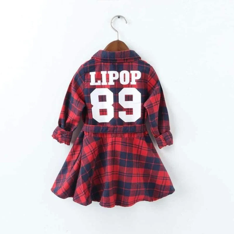 Mädchen Langarm Plaid Kleider Kinder Baumwolle Kleider Kleinkind Kleidung Baby Mädchen Kleidung Kinder Preppy Kleider Branca De Neve