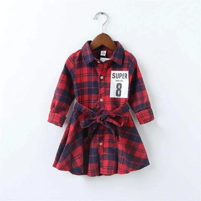 Mädchen Langarm Plaid Kleider Kinder Baumwolle Kleider Kleinkind Kleidung Baby Mädchen Kleidung Kinder Preppy Kleider Branca De Neve