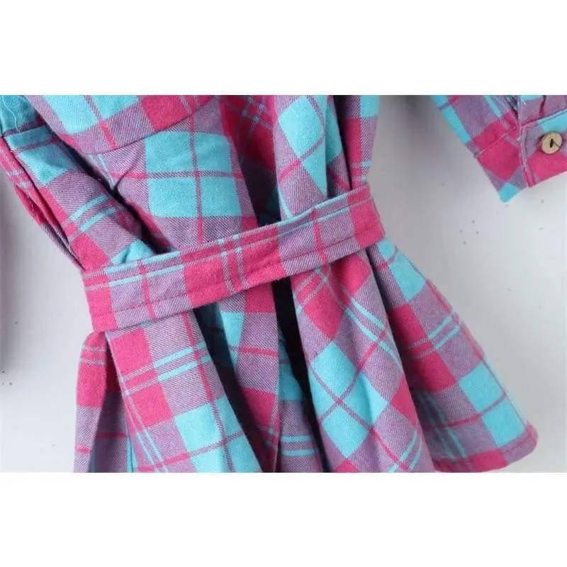 Mädchen Langarm Plaid Kleider Kinder Baumwolle Kleider Kleinkind Kleidung Baby Mädchen Kleidung Kinder Preppy Kleider Branca De Neve