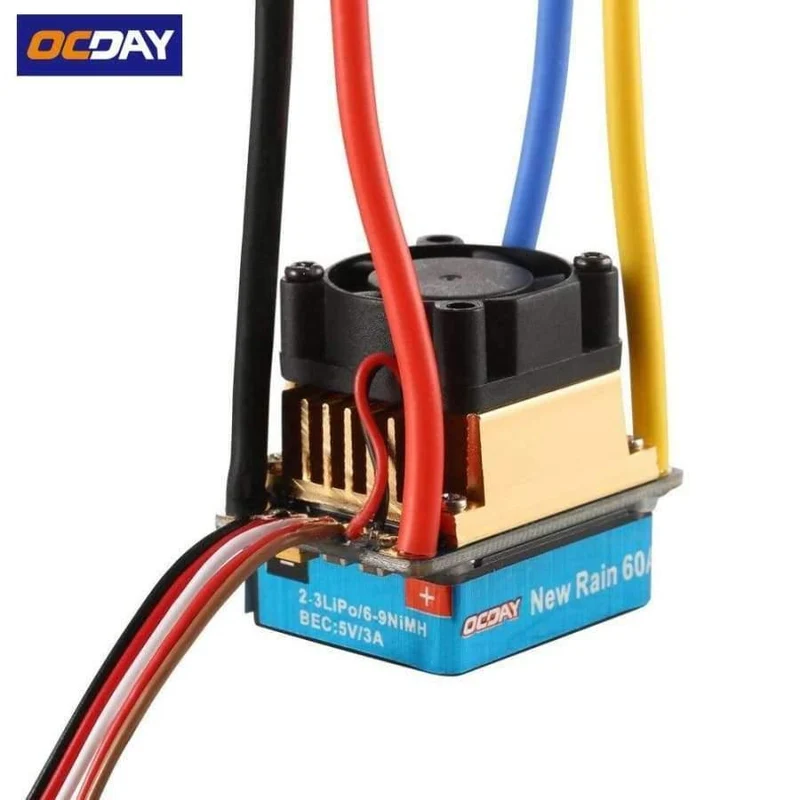 1pcs OCDAY 2-3 Lipo / 6-9NiMH 60A Dual-Mode-Drehzahlregler Regler mit Lüfter für 1 / 10 RC-Car