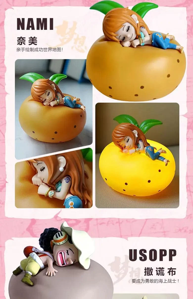 One Piece Luffy Zoro Nami Sanji Nachtlicht Anime Figur Lampe Weiches Licht Schlafzimmer Nachttisch LED Licht Zimmer Kinder Spielzeug Geschenk