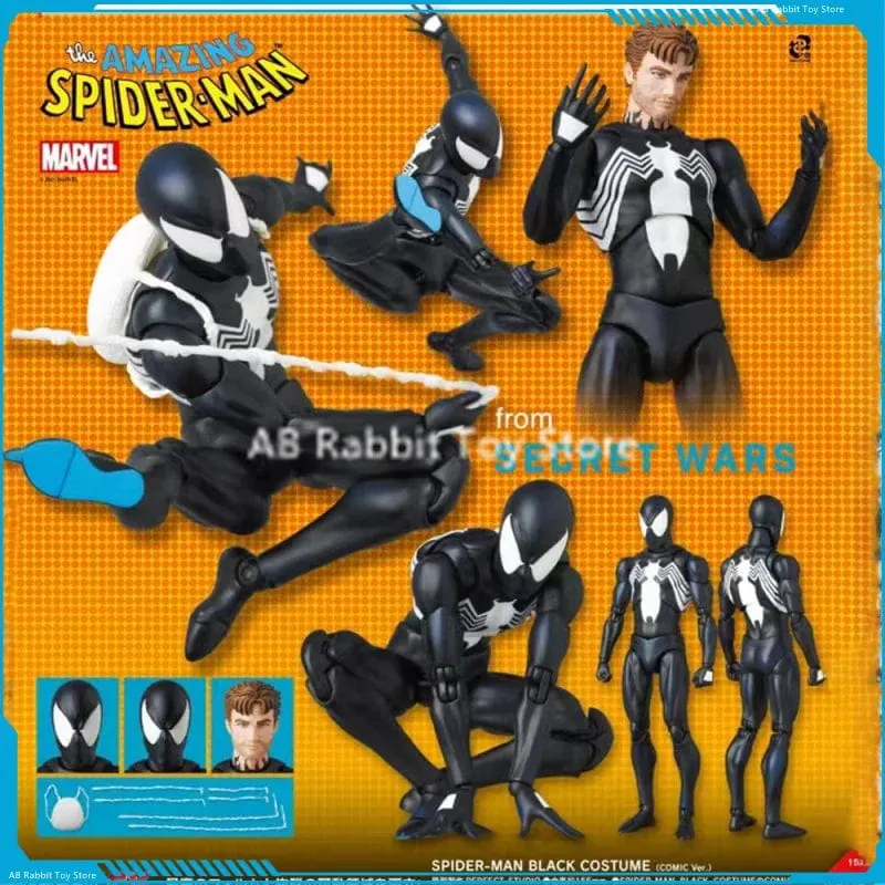 CT Black Spider-Man Actionfiguren Venom Spiderman Comic-Version Mafex 147 Anime Figur Statue Sammlung Modell Dekor Geschenk Spielzeug