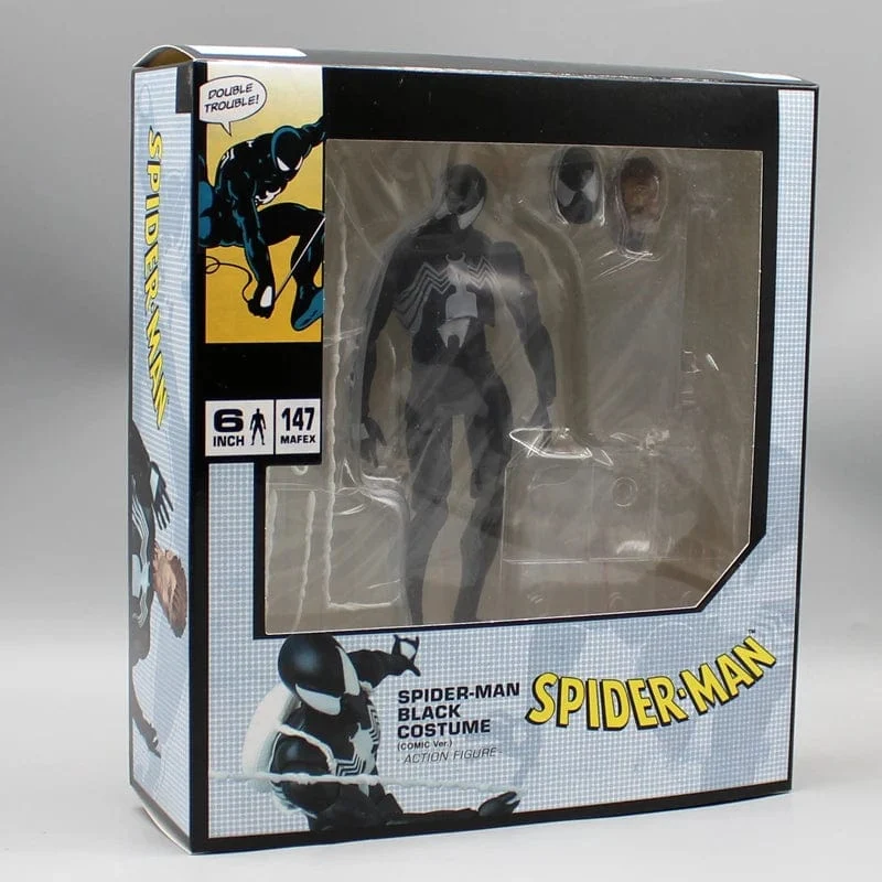 CT Black Spider-Man Actionfiguren Venom Spiderman Comic-Version Mafex 147 Anime Figur Statue Sammlung Modell Dekor Geschenk Spielzeug