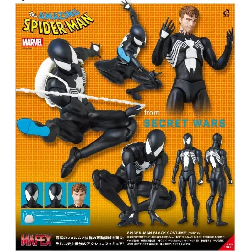 CT Black Spider-Man Actionfiguren Venom Spiderman Comic-Version Mafex 147 Anime Figur Statue Sammlung Modell Dekor Geschenk Spielzeug