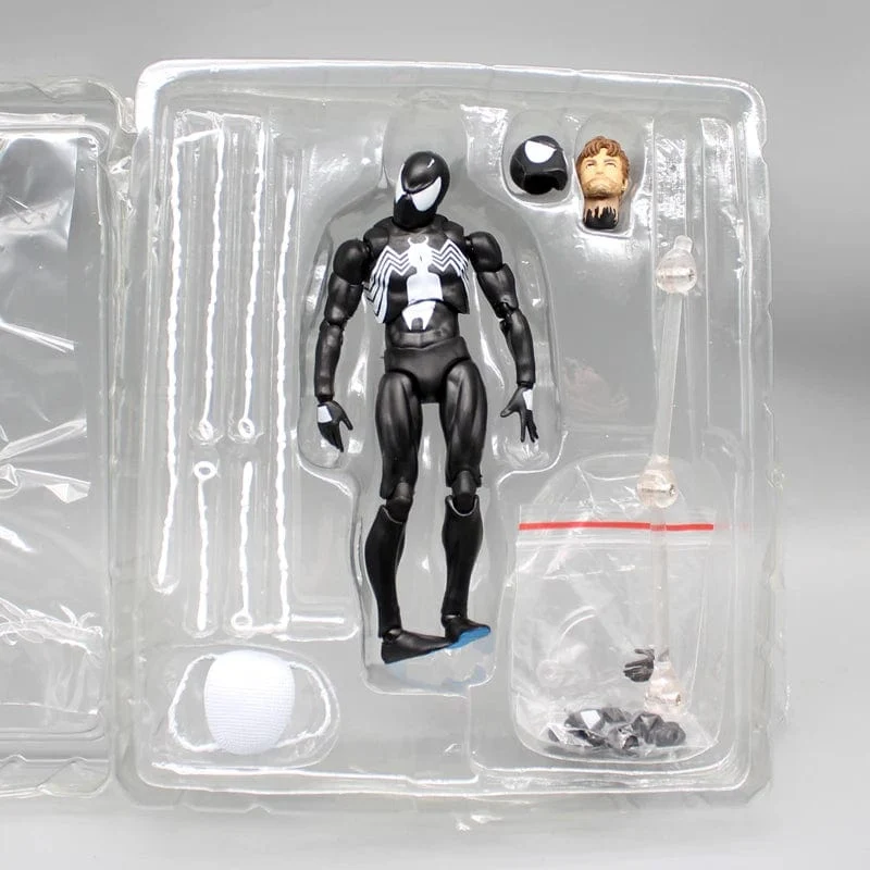 CT Black Spider-Man Actionfiguren Venom Spiderman Comic-Version Mafex 147 Anime Figur Statue Sammlung Modell Dekor Geschenk Spielzeug