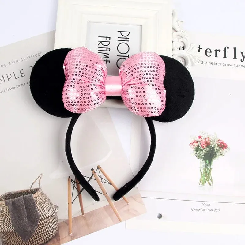 Maus Stirnband Cartoon Ohren Pailletten Bögen Haarband Party Cosplay Haar Zubehör Kinder Erwachsene Spielzeug Geschenk