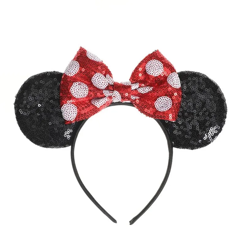 Maus Stirnband Cartoon Ohren Pailletten Bögen Haarband Party Cosplay Haar Zubehör Kinder Erwachsene Spielzeug Geschenk