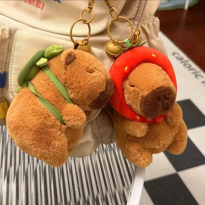 Neu Capybara Plüsch Spielzeug Frauen Nette Capybara Tasche Anhänger Keychain Kinder Rucksack Decor Party Geburtstag Geschenk Fluffty Puppe Fabrik